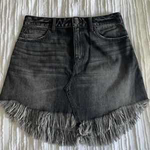 Free People Black Denim Skirt